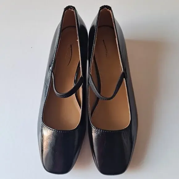 NWOB Madewell Greta Leather Square Toe Mary Jane Pumps True Black Womens Size 8 - Picture 3 of 15